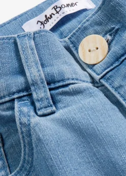 bonprix Jeans|Bekleidung·Shirts & Tops|Wide-Leg-Jeans, High Waist, cropped hellblau denim used