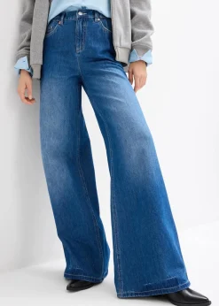 Wide-Leg-Jeans, High Waist, Full Length Bequembund|bonprix
