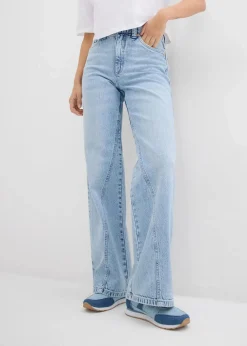 Wide-Leg-Jeans High Waist, Low Stretch|bonprix Online