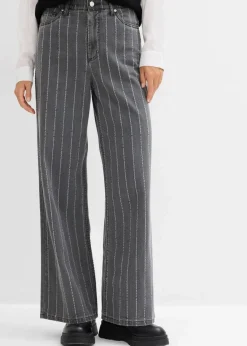 Wide-Leg-Jeans High Waist mit Destroyed Effekten|bonprix Discount