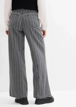 Wide-Leg-Jeans High Waist mit Destroyed Effekten|bonprix Discount