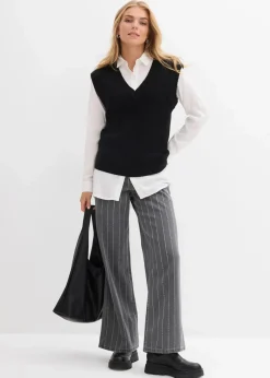 Wide-Leg-Jeans High Waist mit Destroyed Effekten|bonprix Discount