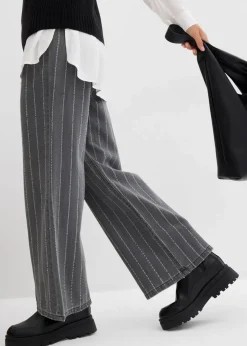 Wide-Leg-Jeans High Waist mit Destroyed Effekten|bonprix Discount