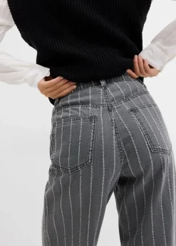 Wide-Leg-Jeans High Waist mit Destroyed Effekten|bonprix Discount