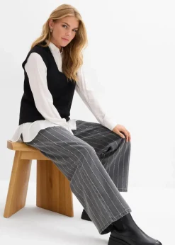 Wide-Leg-Jeans High Waist mit Destroyed Effekten|bonprix Discount