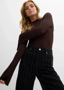 Wide-Leg-Jeans High Waist mit Destroyed Effekten|bonprix Hot