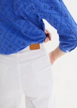 bonprix Bekleidung·Shirts & Tops|Jeans|Wide-Leg-Jeans High Waist, Stretch weiß twill