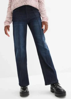 bonprix Mädchen 9-16 Jahre·Jeans|Wide-Leg-Jeans Mid Waist dunkelblau denim
