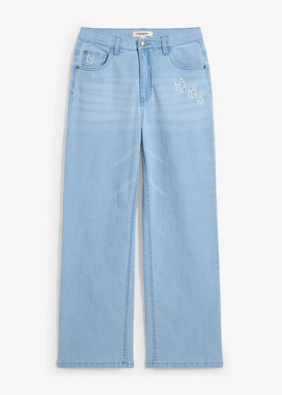 bonprix Mädchen 9-16 Jahre·Jeans|Mädchen 2-8 Jahre·Nachhaltigere Materialien|Wide-Leg-Jeans Mid Waist hellblau denim