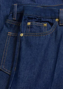 bonprix Bekleidung·Shirts & Tops|Jeans|Wide-Leg-Jeans Mid Waist tiefblau denim ungewaschen