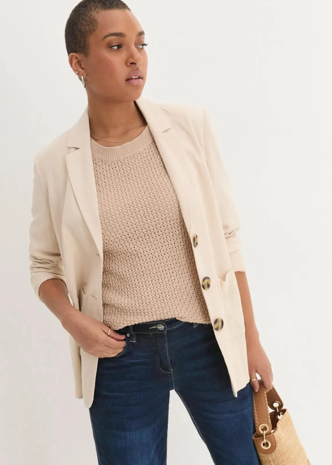 bonprix Bekleidung·Shirts & Tops|Jeans|Wide-Leg-Jeans Mid Waist, Bequembund nachtblau denim