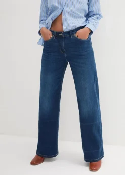 Wide-Leg-Jeans Mid Waist, Bequembund|bonprix Online