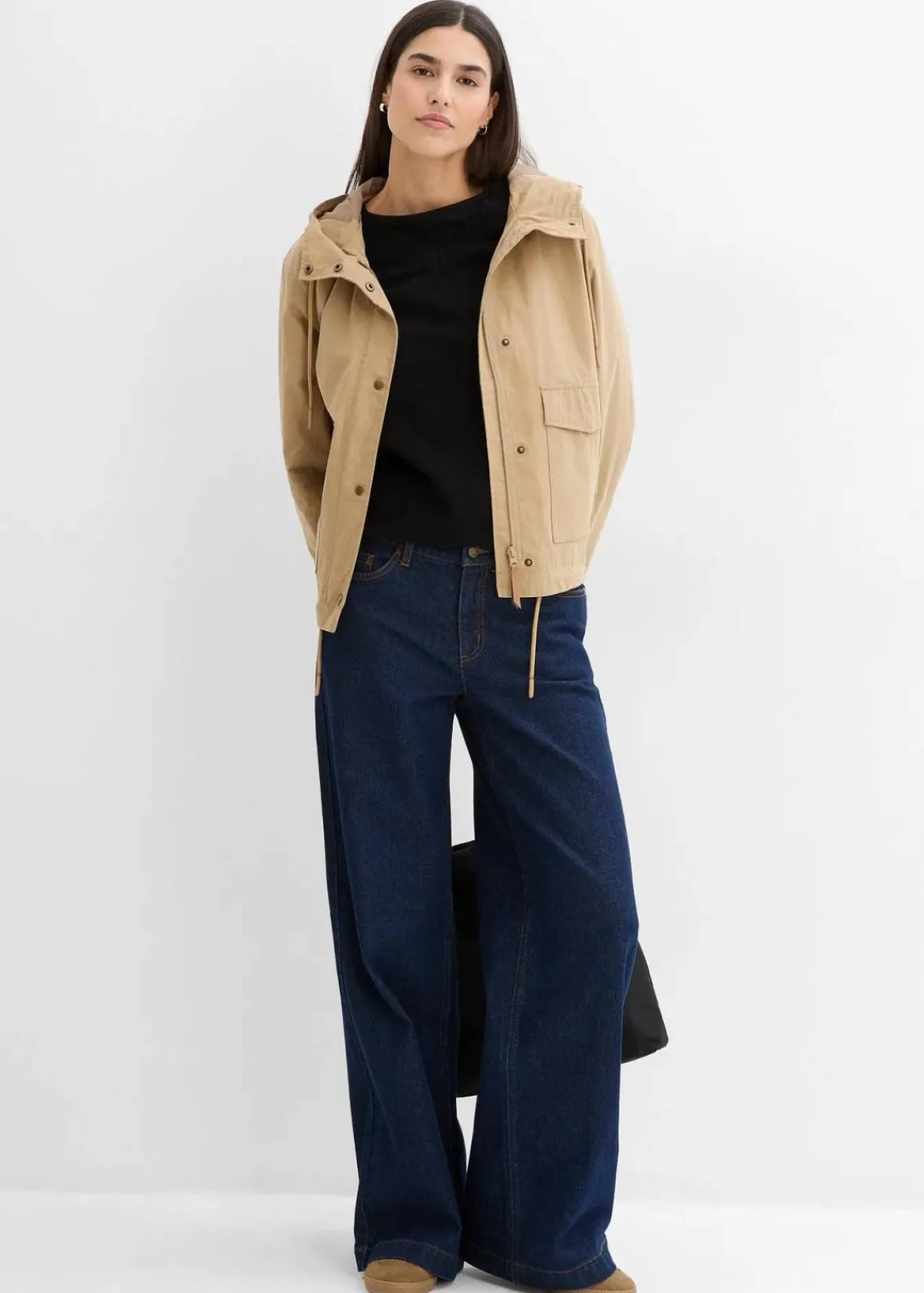 Wide-Leg-Jeans, Mid Waist, Full Length|bonprix Clearance