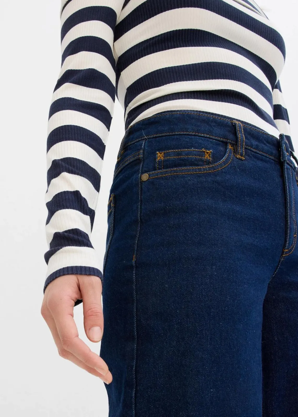 Wide-Leg-Jeans, Mid Waist, Full Length|bonprix Clearance