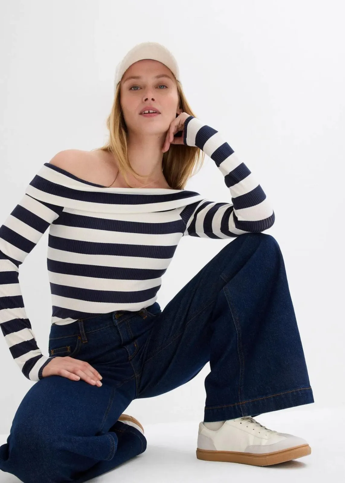 Wide-Leg-Jeans, Mid Waist, Full Length|bonprix Clearance