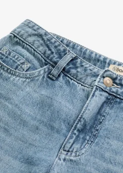 Wide-Leg-Jeans Mid Waist, Low Stretch Full Length|bonprix Discount