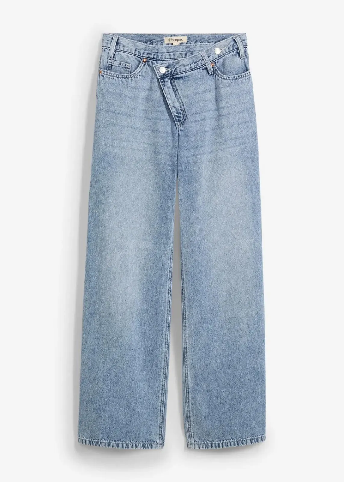 Wide-Leg-Jeans Mid Waist, Low Stretch|bonprix Online
