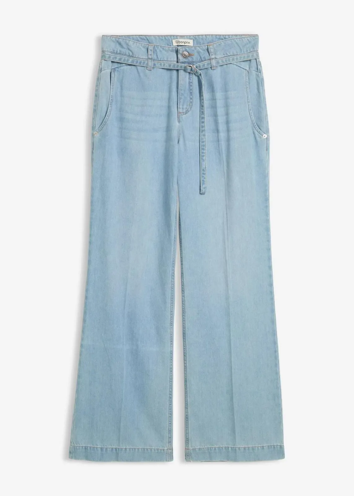 Wide-Leg-Jeans Mid Waist mit Gürtel|bonprix Outlet