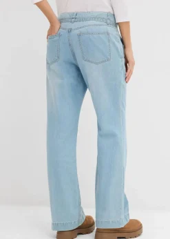 Wide-Leg-Jeans Mid Waist mit Gürtel|bonprix Outlet