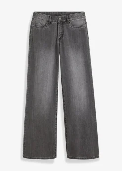 Wide-Leg-Jeans, Mid Waist, Stretch|bonprix Online