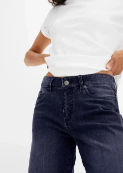 Wide-Leg-Jeans, Mid Waist, Stretch|bonprix Outlet