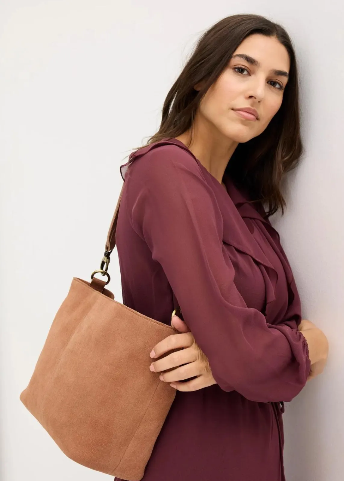 bonprix Taschen|Wildleder Handtasche schokosorbet