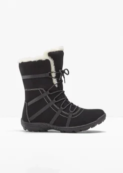 bonprix Komfortschuhe|Gefütterte Winterschuhe|Winter Schnür Boot schwarz
