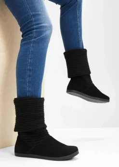 bonprix Gefütterte Winterschuhe|Stiefel|Winter Stiefel schwarz