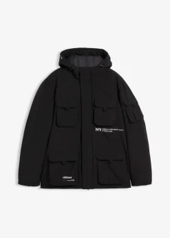 bonprix Große Größen|Jacken & Mäntel|Winterjacke mit Kapuze und vielen praktischen Taschen schwarz