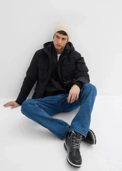 bonprix Große Größen|Jacken & Mäntel|Winterjacke mit Kapuze und vielen praktischen Taschen schwarz
