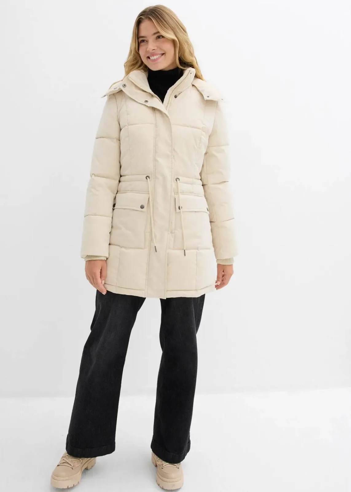 Winterjacke mit verstellbarem Taillenbündchen|bonprix Online