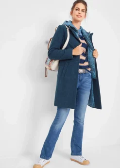 bonprix Jacken & Mäntel|Bekleidung·Hosen|Winter-Kurzmantel in Wolloptik, 2in1 Optik dunkelblau