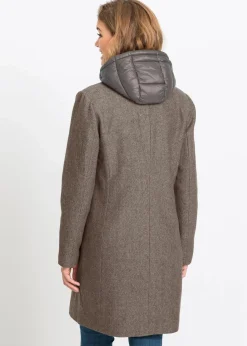 Winter-Kurzmantel in Wolloptik, 2in1 Optik|bonprix Discount