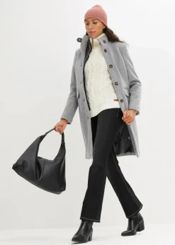 bonprix Bekleidung·Hosen|Jacken & Mäntel|Wintermantel, 2in1 Optik grau meliert
