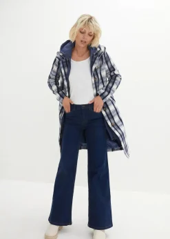 bonprix Bekleidung·Hosen|Jacken & Mäntel|Winter-Mantel, 2in1 Optik indigo/grau kariert