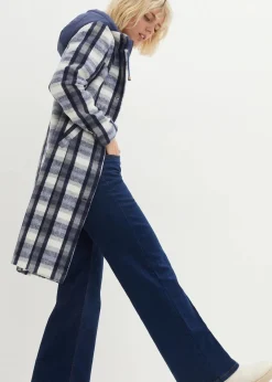 bonprix Bekleidung·Hosen|Jacken & Mäntel|Winter-Mantel, 2in1 Optik indigo/grau kariert