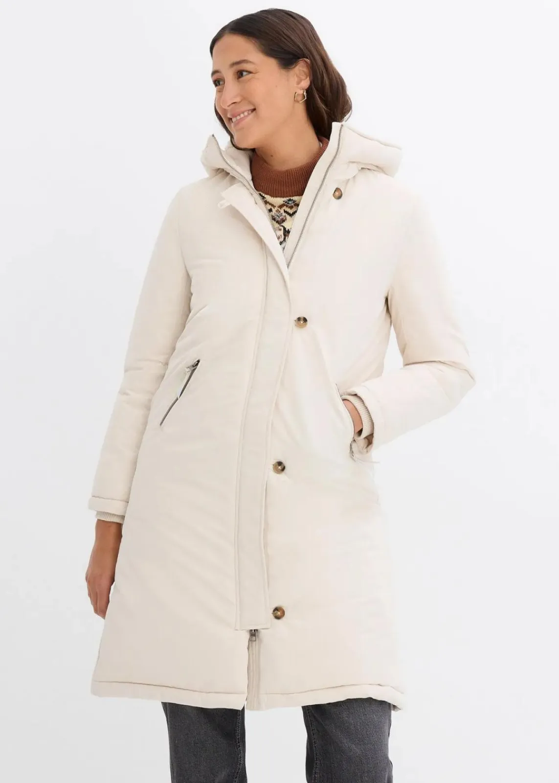 Wintermantel mit Teddyfell in der Kapuze|bonprix Best