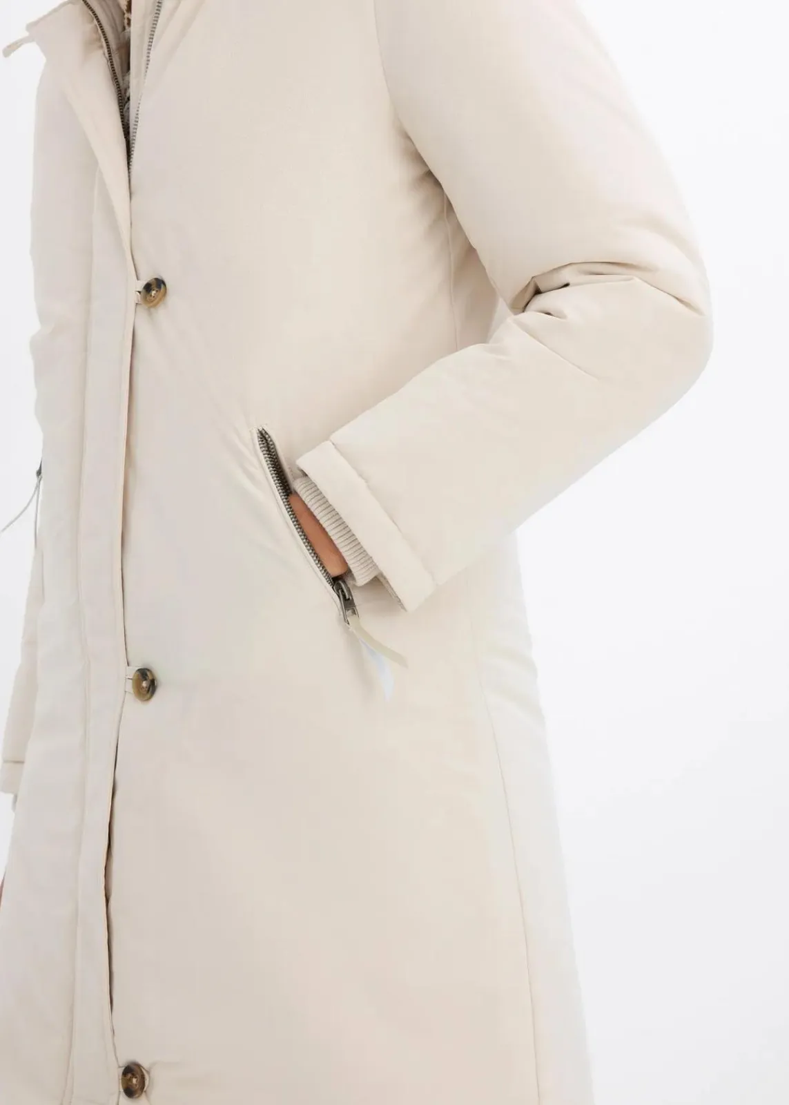 Wintermantel mit Teddyfell in der Kapuze|bonprix Best