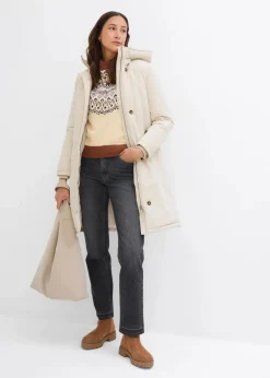 Wintermantel mit Teddyfell in der Kapuze|bonprix Best