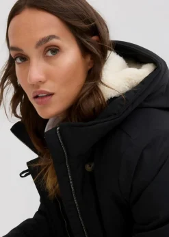 Wintermantel mit Teddyfell in der Kapuze|bonprix Sale