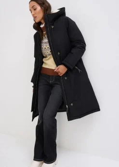 Wintermantel mit Teddyfell in der Kapuze|bonprix Sale