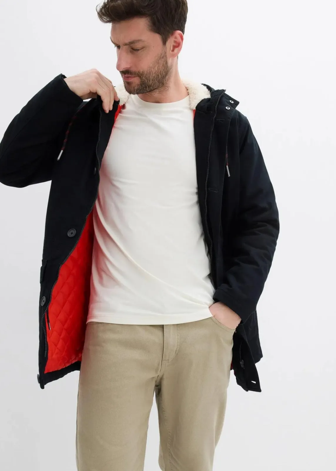 Winter-Parka mit Teddy-Kapuze|bonprix Best