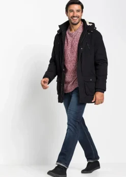 bonprix Große Größen|Jacken & Mäntel|Winter-Parka mit Teddy-Kapuze schwarz