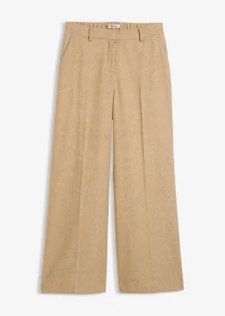 bonprix Bekleidung·Kleider|Hosen|Wollhose mit Fischgratmuster naturbeige meliert