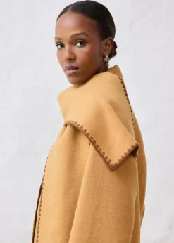 bonprix Jacken & Mäntel|Bekleidung·Hosen|Wolljacke mit Zierstickerei (2tlg. Set mit Schal) haselnuss