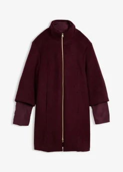 bonprix Bekleidung·Hosen|Jacken & Mäntel|Wollmantel mit Daunen-Innenjacke (2tlg. Set) weinrot