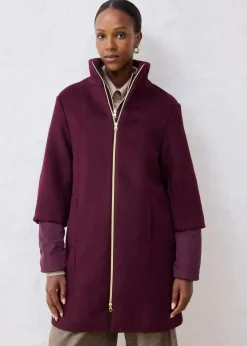 bonprix Bekleidung·Hosen|Jacken & Mäntel|Wollmantel mit Daunen-Innenjacke (2tlg. Set) weinrot