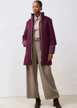 bonprix Bekleidung·Hosen|Jacken & Mäntel|Wollmantel mit Daunen-Innenjacke (2tlg. Set) weinrot