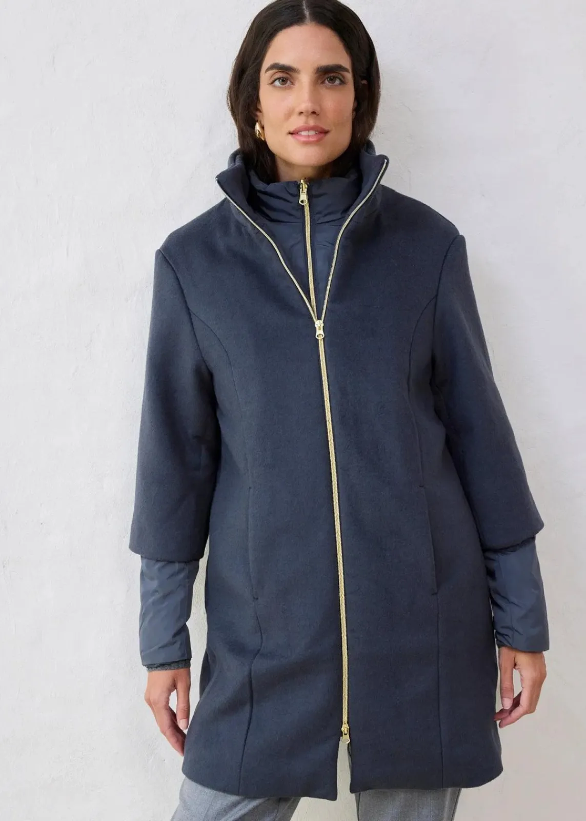 Wollmantel mit Daunen-Innenjacke (2tlg. Set)|bonprix Outlet