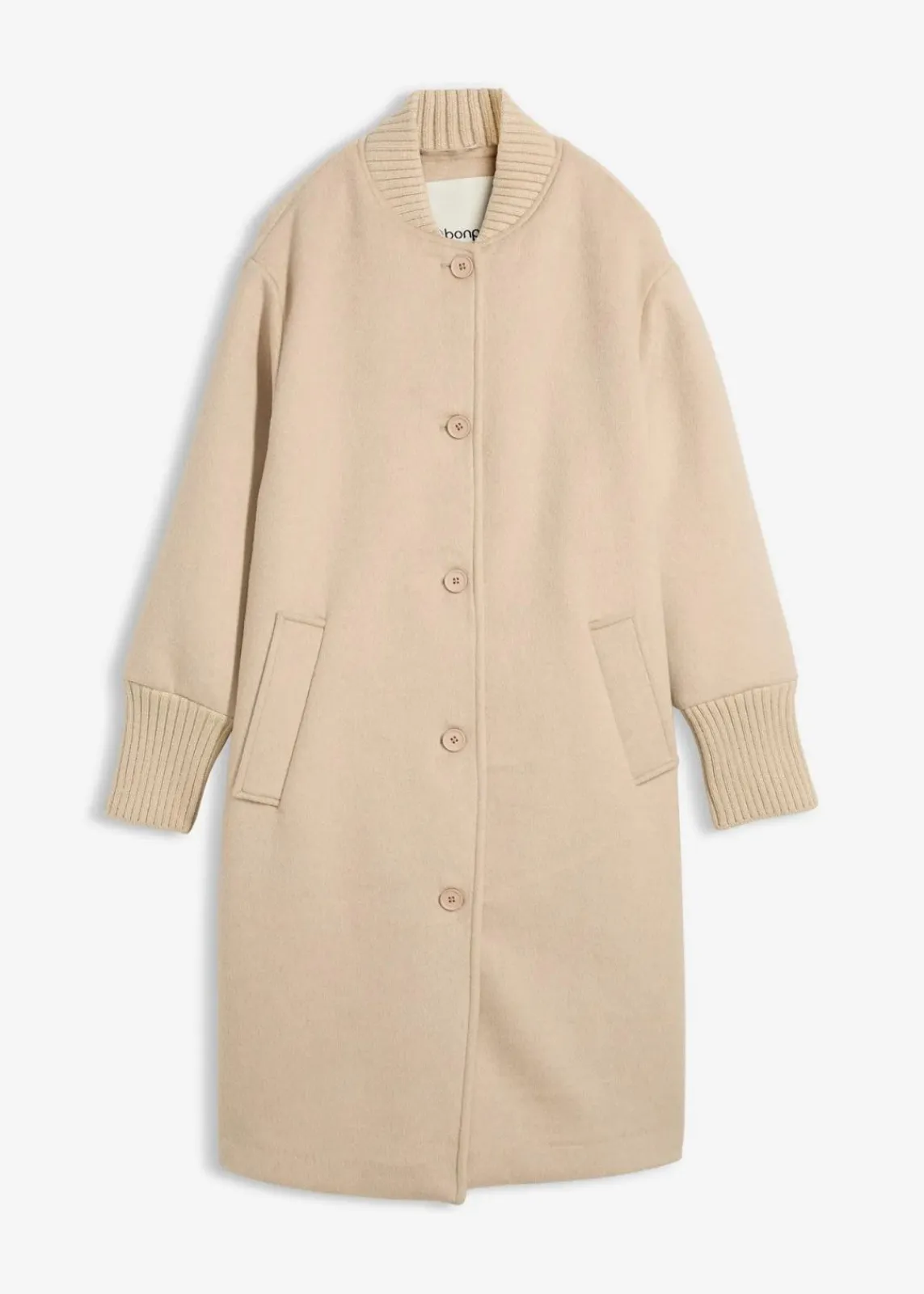 Wollmantel mit Strickbesatz|bonprix Sale